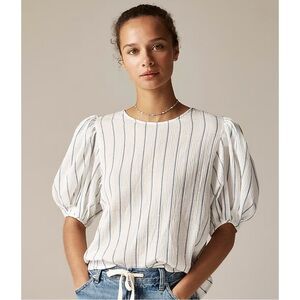NWT J. Crew Puff-sleeve Top Sheer Gauze Ivory